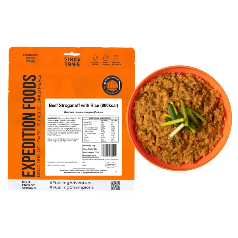 Expedition Foods Beef Stroganoff with Rice - 800kcal-2